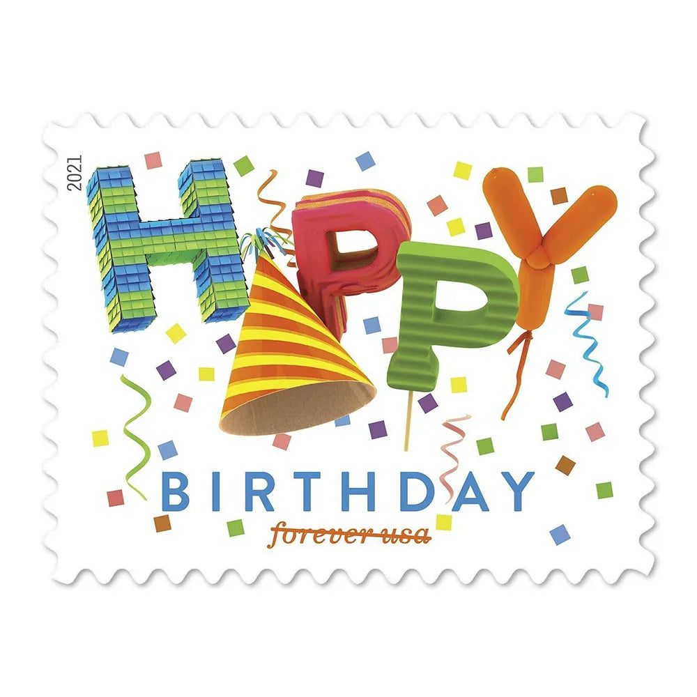 🎁[US Free Shipping] Happy Birthday 2021 - 5 Sheets / 100 Pcs