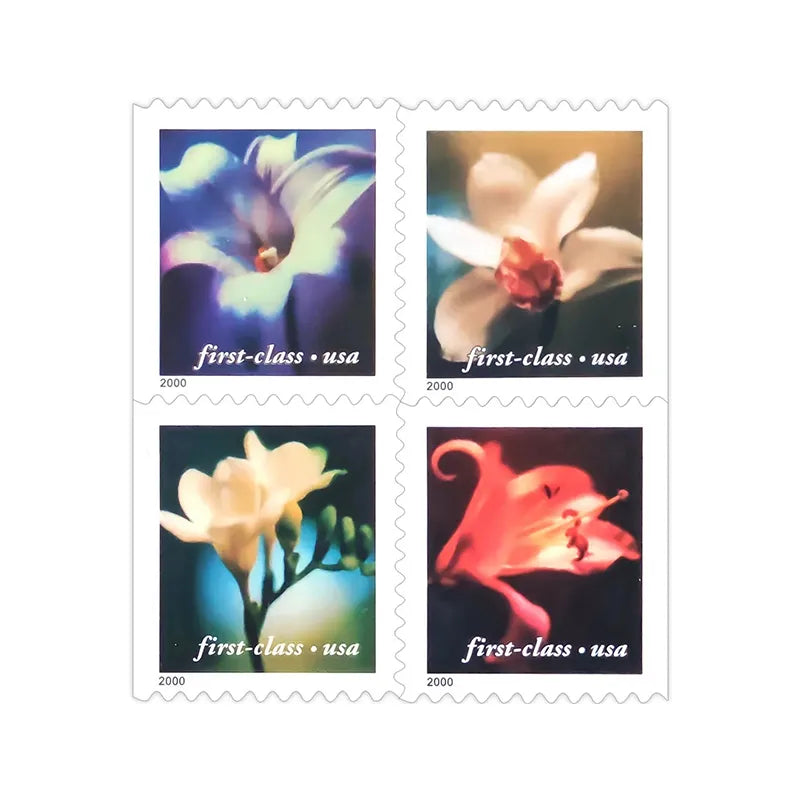 Four Flowers Forever Stamps 2000