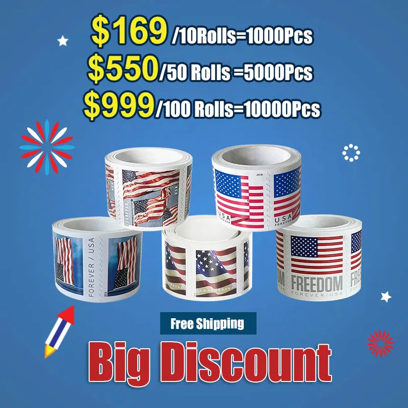 【Big Discount!】U.S Flag Stamps