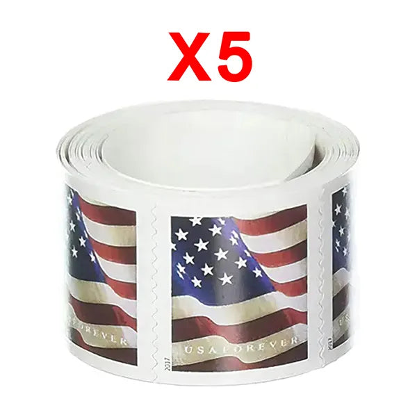2017 U.S. Flag Stamps, 5 Rolls (500 Pcs)