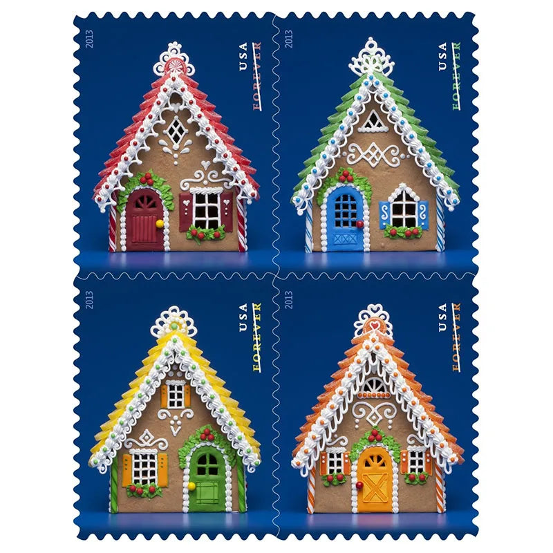Contemporary Gingerbread Houses Forever Stamp 2013