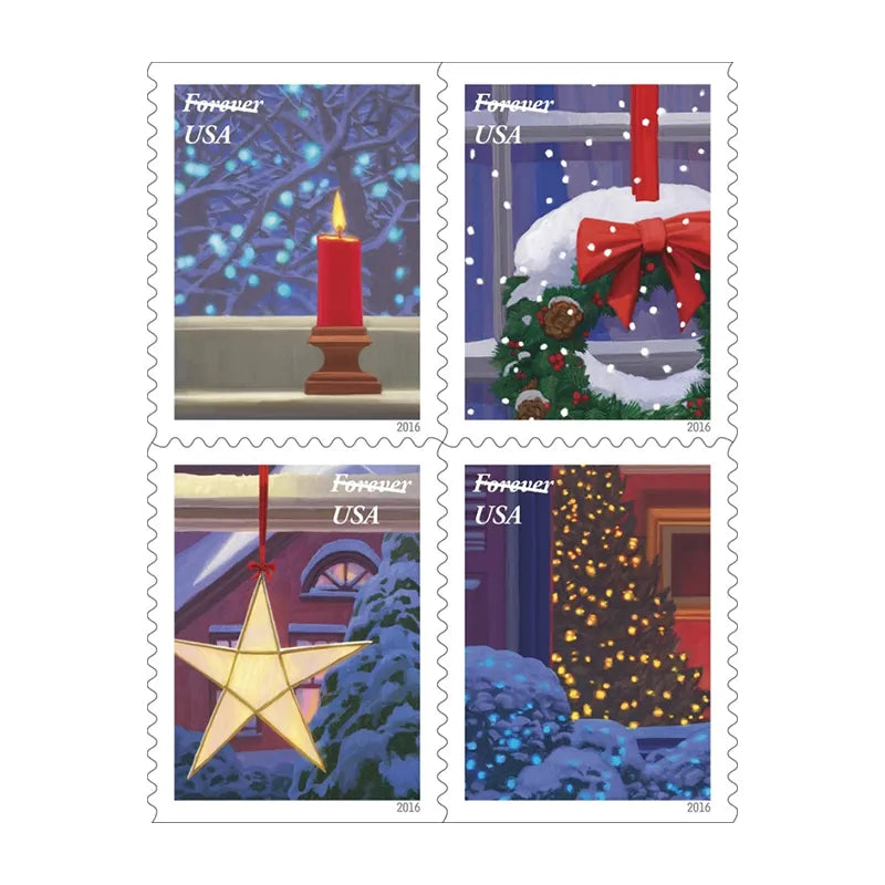 Holiday Windows Forever Stamps 2016
