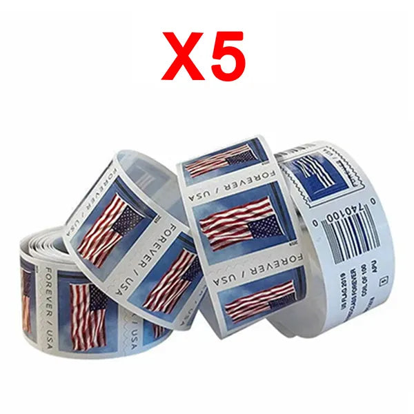 2019 U.S. Flag Stamps, 5 Rolls (500 Pcs)