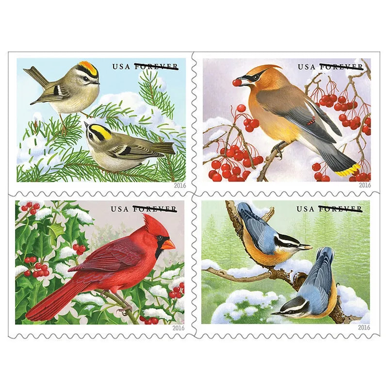 Songbirds in Snow Forever Stamps 2016
